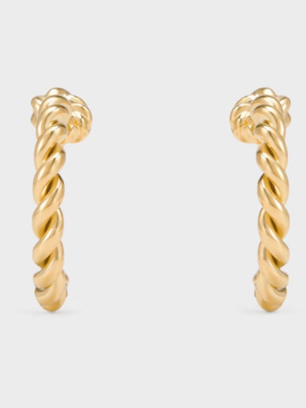 BRAND NEW Charles & Keith Rope-Knot Hoop Earrings - Gold